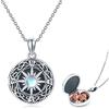REDSUN Medaglione a bussola in argento Sterling 925, con pietra di luna, con nodo celtico, medaglione con foto e bussola, gioielli per uomo, figlio, ragazzo, donna
