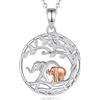 INFUSEU Collana Della Madre, Ciondolo Animale Famiglia Collana Argento Sterling 925 Mamma Elefante e un Bambino Animali Madre e Figlia Gioielli di Moda Regalo per la Mamma Nonna Zia