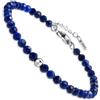 Dada Gioielli - Bracciale Argento Pietre 4mm Naturali Certificate 9 Personalità 17,5+3 cm (Blu Lapislazzuli)