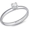 Amberta Lab Diamonds Anello Fidanzamento da Donna in Oro Bianco 9 Carati e Diamante da Laboratorio 0.16 Carati | Anello Solitario Donna in Oro Bianco, Colore F Purezza VS1: Anello Oro Bianco 16