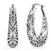 LeCalla - Orecchini a cerchio in argento sterling 925 | Orecchini a cerchio in filigrana per donna | Orecchini a cerchio classici leggeri e ipoallergenici per donna, 32mm x 25mm, Argento sterling