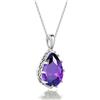 YONVUN Zircone Collana Pendente | Lacrima ovale pera pietra preziosa ciondolo Collana di Cristallo Rubino Zaffiro Smeraldo Argento Gioielli Set Regalo per Moglie Mamma Figlia Fidanzata