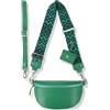 Blade Marsupio da donna in vera pelle, elegante borsa a tracolla da donna, con 2 spallacci regolabili rimovibili, tasca sul petto per donna nera, Verde Opzione 4, M