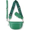 Blade Marsupio da donna in vera pelle, elegante borsa a tracolla da donna, con 2 spallacci regolabili rimovibili, tasca sul petto per donna nera, Verde-opzione-2, S