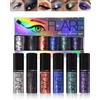Lestpola Eyeliner liquido glitterato 6 colori, set di trucco per occhi con glitter, Shimmer Smokey, impermeabile, ad asciugatura rapida, argento e oro metallizzato, kit per il trucco degli occhi di Natale,