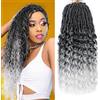FANWYFYU Dea Locs Crochet Capelli 24 Pollice 6 Pacchi Pre Looped Faux Locs Crochet Capelli Per Le Donne Nere Morbide Crochets Faux Locss Con Le Ende Curly (1B-grey-60)