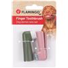 Flamingo Finger Toothbrush Teeth Pink/Green - 1.8 x 2.5 x 6 cm - Helps Fight Tartar And staining - The Other Brush is Used to Massage The Gums