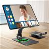 HOTUT Supporto Tablet, Supporto Cellulare Scrivania Pieghevole, Girevole a 360° Regolabile Porta Cellulare Scrivania, Dock Telefono da Tavolo Per iPad 10.2/9.7、Pro 13/12.9/11 - Nero