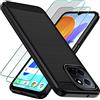 iVoler Cover per Honor 70 Lite/Honor X8 5G / X6a / X6 (Non per Honor X8 4G) con 2 Pezzi Pellicola Vetro Temperato, Custodia in Morbida Silicone TPU Anti-Graffio Antiurto Protettiva Case, Nero