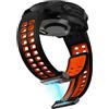 KoGiio Silicone Cinturino QuickFit 26mm per Garmin Descent Mk3i 51mm/ Epix 2 Pro 51mm /tactix 7 AMOLED/Fenix 7X Pro Solar/7X/6X Pro, Uomini Donne Cinghie Sportivo Magnetici Cinturino- Nero/Arancione