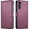 JUNETOP Cover per Samsung Galaxy A25 5G, Custodia a Libro Portafoglio Flip Case in Pelle PU di Alta Qualità [Protezione Blocco RFID] - Viola