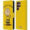 Head Case Designs Licenza Ufficiale Peanuts Charlie Brown Personaggi Custodia Cover in Pelle a Portagoglio Compatibile con Samsung Galaxy S22 Ultra 5G