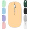 aichiw Mouse Bluetooth senza fili, Mouse ricaricabile, 2.4GHz con ricevitore USB, Bluetooth, tracciamento ottico fino a 1600 DPI, ambidestro, compatibile con PC, Mac, Laptop (Giallo)