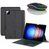 JZCZMCE Custodia con Tastiera per Xiaomi Pad 6S PRO 12.4 2024, Tastiera Retroilluminati Wireless Staccabile con Supporto per Matita, Sottile Cover Folio con Mouse Bluetooth