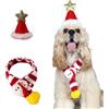 Nanou 2 Pezzi Costume di Natale per Animali Domestici, Costume Natalizio con Cappello e Sciarpa per Cani e Gatti, Vestiti Natale Regolabile per Cani e Gatti di Piccola e Media Taglia (Rosso, M)