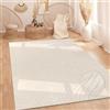 Paco Home Tappeto Salotto Moderno Soggiorno Pelo Lungo Motivo Scandinavo Motivo Boho Arcobaleno Lavabile Beige Crema, Dimensione:80x150 cm