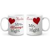 PHOTOCITY Tazze Mr E Mrs, Regalo per gli Sposi, Coppia di tazze personalizzate, idee Regali Di Fidanzamento, Anniversario, Lui E Lei, San Valentino, Natale (Mrs & Mr Right)