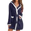 Generic Vestaglia con cappuccio da donna - Vestaglia corta in pile da donna vestaglia leggera vestaglia calda da donna morbida flanella biancheria da notte sexy vestaglia invernale termica accappatoio camicia