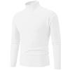 Generico Maglione Bianco Uomo,Maglione Collo Alto Uomo Collo Alto Maglia Costine Manica Lunga Lupetto Maglione Lana Girocollo Slim Fit Pullover Casual Basic Invernale