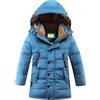 amropi Bambini Ragazzi Inverno Cappotto Piumino Capispalla con Cappuccio Giacca Blu, 11-12 Anni