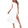 Generico Vestito Donna Elegante Abiti Prendisole Donna Estivo Estito Tinta Unita Donna Abiti Estivi Donna Orlo Irregolare Pieghe Casual Festa Spiaggia Vacanza