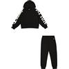Champion Legacy Graphic Shop G (405022) -Ultra-Light Soft Compact Powerblend Fleece Felpa con Cappuccio, Nero, 7-8 Anni Bambina