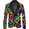 WAZHAKU Set da discoteca da uomo, giacca e pantaloni lucidi con paillettes metalliche, abito da ballo di fine anno, tinta unita, alla moda, con paillettes, slim fit, a maniche lunghe, giovani, casual,