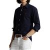 POLO RALPH LAUREN Camicia Popeline di Cotone a Maniche Lunghe con Scollo a Patella e Logo Ricamo, Colore Blu Navy, Blu navy, S