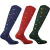 CALZE PRESTIGE (3 PAIA) Calze uomo lunghe in morbidissimo cotone pettinato con motivo a pois multicolor (A1 BLU-ROSSO-VERDE)