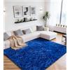 ROHATIM - Tappeto per soggiorno, a pelo lungo, super morbido, soffice, per camera da letto, tappeto super morbido e soffice per bambini (blu, 80 x 150 cm)