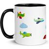 Chatcripant Tazza per bambini aerei cane gatto medievale prima colazione bambina ragazzo ceramica tazza forno a microonde tazza riutilizzabile design scuola natale cavaliere principessa regalo natale