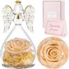 Sunia Rosa Eterna Regalo Donna, Rosa Stabilizzata Vera in Angel Cupola Regalo Mamma, Angelo Figurine di Vetro Regalo Nonna, Regalo Donna Compleanno, Regali Natale San Valentino Festa della Mamma