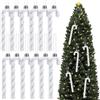 Axinyijia 12 Pezzi Bastoncini di Zucchero Natalizi Addobbi Albero di Natale, Ciondolo per Addobbi di Natale con Decorazioni Bastoncino di Zucchero (plata)