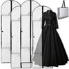 BUCOMTU Custodia Porta Abiti 4 Pezzi 60 x 180 cm Copriabiti Antipolvere Bianco Custodie per Abiti per Abiti,Vestiti,Cappotti,Camicie,Abito da Sposa