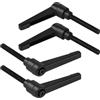 efuturetime 4 Pcs Maniglie a Leva di Serraggio M6-25mm Maniglia a Ripresa di Boccaggio Regolabile in Acciaio al Carbonio Nero