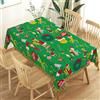 Heyfary Tovaglia natalizia con elfi verdi Grinchmas, decorazione invernale per feste, casa, cucina, sala da pranzo, rettangolare, decorazione per tavolo (verde, 152 x 213 cm)