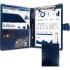 GraduatePro Cartella Portadocumenti A5 Pelle di Cerniera Chiusura magnetica Unisex per Ufficio Conferenza Cartellina Custodia Organizzatore con Quaderno-Blu