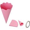 RUIYWEN 50 Coni Portaconfetti Coni Portariso Matrimonio Scatoline Bomboniere per Caramella Confetti Riso per Nozze Comunione Battesimo Compleanno (15x15cm, Rosa)