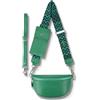 Blade Marsupio da donna in vera pelle, elegante borsa a tracolla da donna, con 2 spallacci regolabili rimovibili, tasca sul petto per donna nera, Verde-opzione-6, S