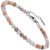 Dada Gioielli - Bracciale Argento Pietre 4mm Naturali Certificate 9 Personalità 17,5+3 cm (Pietra di Luna)