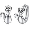 YAFEINI Orecchini in Argento Sterling 925 con Farfalla Fortunata/Gatto/Coniglio/Coniglio/Panda/Gufo Orecchini a Lobo con Animali Carini Gioielli Regali per Donne Mamma Ragazze (gatto 2)