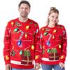 JOYIN Brutto maglione natalizio per donne e uomini, per coppie, con luci a LED, brutto maglione natalizio per bambini 2025 con luci (rosso