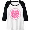 Volley Giocando Donna Volley Pallavolo Divertente Giocatrice Maglia con Maniche Raglan