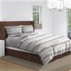 GC ARREDOCASA Set Copripiumino Una Piazza e Mezza + Federa Cuscini Letto con bottoni - modello Riga Beige - Copripiumino Singolo 100% Finissimo Cotone Quadrifoglio (Singolo / 1 Piazza e Mezza)