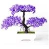 ReachMall Albero di pino artificiale in vaso, pianta bonsai realistica, decorazione per ufficio e casa (viola)