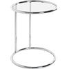 HAKU Tavolino rotondo con piano in vetro, metallo cromato, tavolino da salotto con vetro di sicurezza - Dimensioni: A 55 x Ø 45 cm Stile: Moderno