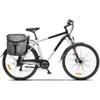 Lancia Estro (Ln-Bi-220002) City E-Bike (Nero/Bianca) Bicicletta Elettrica Ruote 28"X1.50" Motore Bafang 250W 36V Batteria 36V 10.4Ah Telaio In Alluminio Forcella Ammortizzata Autonomia Fino Ad 70Km Borse Laterali Posteriori Incluse
