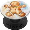 Gingerbread Man Watercolor Christmas Bak Carino Gingerbread Man Natale panetteria inverno Decor PopSockets PopGrip Intercambiabile