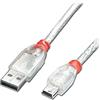 Lindy 41783 Cavo USB 2.0, Trasparente
