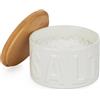 Balvi Barattolo per Sale Salt Colore Bianco Portasale con Coperchio per Cucina XL Ceramica/Bamboo 4,8